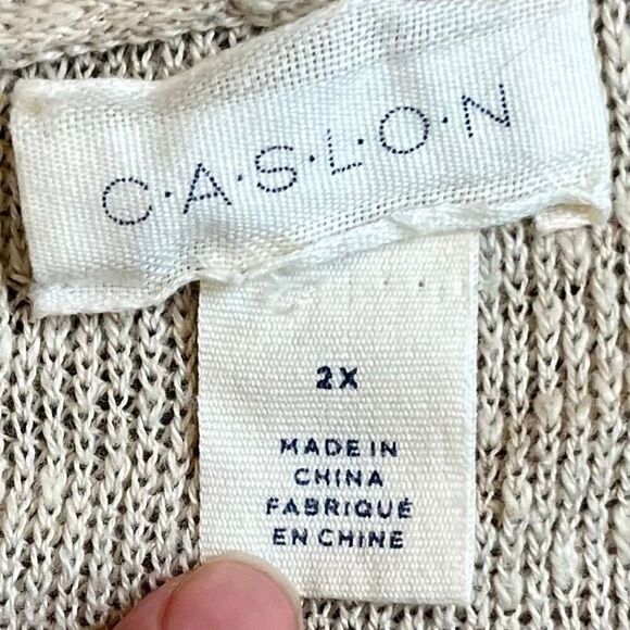 Caslon Cream Open Front Long Sleeve Cardigan 2X - Picture 10 of 11